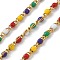 Ion Plating(IP) 304 Stainless Steel Link Chains, Soldered, with Enamel and Spool, Real 18K Gold Plated, Colorful, 6.5x3x3mm, about 32.81 Feet(10m)/Roll