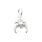 925 Sterling Silver Micro Pave Cubic Zirconia Charms, with Jump Ring, Moon, 11x8x3mm, Hole: 3.8mm