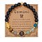 Natural Mixed Gemstone Round Beads Stretch Bracelet, Constellation Adjustable Bracelet, Gemini, 7-1/2 inch(19cm)