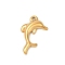 304 Stainless Steel Pendants, Ion Plating(IP), Real 14K Gold, Ocean Animal Charms, Dolphin, 23x14.5x3.5mm, Hole: 1.8mm