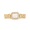 Brass Micro Pave Clear Cubic Zirconia Box Clasps, with Shell Epoxy Resin, Rectangle, Real 18K Gold Plated, 31x11x8mm