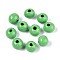 Spray Painted Round Natural Schima Wood Beads, Lime Green, 8~8.5x6.8mm, Hole: 1.8~2mm