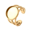 304 Stainless Steel Cuff Ring Components, Pad Ring Settings, Round, Golden, Tray: 14mm, Inner Diameter: 18.8mm