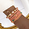8Pcs 8 Styles Glass Seeded Beaded Stretch Bracelet Set, Stackable Bracelet for Women, with Alloy, Light Salmon, 2-3/8 inch(6cm)