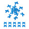 Spray Painted Enamel Pendants, Bowknot, Cornflower Blue, 10x15x3mm, Hole: 1.2mm