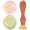 Brass Wax Seal Stamp with Wood Handle, for DIY Scrapbooking, Paw Print, 25mm