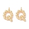 Brass Pendants, Cadmium Free & Nickel Free & Lead Free, Letter Charms, Real 18K Gold Plated, 14x9x2mm, Hole: 1mm