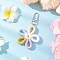 Polyester Flower Pendant Decorations, with Swivel Clasps, Colorful, 95mm