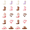 10Pcs 10 Styles West Cowboy Theme Alloy Enamel Pendants, Golden, Mixed Shapes, Mixed Color, 21~34x16~34x2~3.5mm, Hole: 1.8mm, 1pc/style