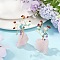 Natural Mixed Gemstone Chips Tree of Life Display Decorations, Natural Rose Quartz Base with Copper Wire, Feng Shui Energy Stone Gift for Home Office Desktop Decoration, 26.5~30x15~22.5x70~75mm