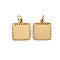 Ion Plating(IP) 304 Stainless Steel Pendant Cabochon Settings, with Jump Rings, Square, Real 14K Gold Plated, Tray: 8x8mm, 12.5x10.5x2mm, Jump Ring: 3.8x0.5mm, 2.8mm inner diameter