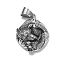 304 Stainless Steel Pendants, with Micro Pave Cubic Zirconia, Wolf, Clear, Antique Silver, 36x28x9mm, Hole: 10x7mm