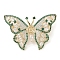 Butterfly Brass Cubic Zirconia Brooches, Platinum, 30x45mm