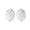 Brass Charms, Leaf Charms, 925 Sterling Silver Plated, 13x9x0.6mm, Hole: 1mm