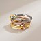Brass Finger Rings, Multi-color, US Size 7(17.3mm)