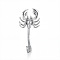 316L Surgical Stainless Steel Curved Barbell Belly Rings, Stainless Steel Color, Scorpion, Bar Length: 3/8