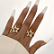 Star Alloy Adjustable Cuff Rings, for Women, Light Gold, Inner Diameter: 17mm