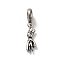 304 Stainless Steel Enamel European Dangle Charms, Large Hole Pendants, Prince with Crown, Antique Silver, 24mm, Pendant: 19x6.5x4mm, Hole: 4.5mm