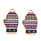 Winter Theme Alloy Printed Pendants, Cadmium Free & Nickel Free & Lead Free, Gloves, Purple, 19.5x11.5x2.5mm, Hole: 1.8mm
