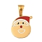Christmas Theme 304 Stainless Steel Pendants, with Enamel, Golden, Santa Claus Letter Charm, Letter D, 16x13x1.5mm, Hole: 6x3mm