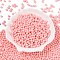 Opaque Baking Painted Glass Beads, Round, Light Coral, 4~4.5x3.5~4mm, Hole: 0.9~1mm, about 4500pcs/pound