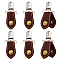 6Pcs Cattlehide Leather Cable Straps, Cord Management Wrap, Headphone Cable Line Organizer, with Alloy Pacifier Clips, Coconut Brown, 77mm