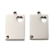 304 Stainless Steel Pendants, with Rhinestone, Rectangle with Heart Charm, Stainless Steel Color, 18.5x12x1.5mm, Hole: 1.6mm