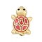 Rack Plating Alloy Enamel Beads, with Sequins, Cadmium Free & Nickel Free & Lead Free, Tortoise, Golden, Crimson, 16.5x12x6.5mm, Hole: 1.4mm
