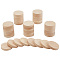 50Pcs Undyed Wood Cabochons, Flat Round, Old Lace, 25x5mm