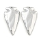 Electroplated Synthetic Non-Magnetic Hematite Pendants, Arrowhead Charms, Platinum Plated, 45x24x8mm, Hole: 1.2mm
