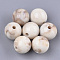 Acrylic Beads, Imitation Gemstone Style, Round, Floral White, 11.5~12x11mm, Hole: 2mm, about 513pcs/475g