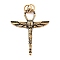 Ion Plating(IP) Tibetan Style 304 Stainless Steel Pendants, Wing, Antique Golden, 55.5x44x7x5.3mm