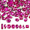 80Pcs 8 Styles Sew on Rhinestone, Multi-strand Links, Glass Rhinestone, with Brass Prong Settings, Garments Accessories, Faceted, Platinum, Mixed Shapes, Fuchsia, 8~16x6~11x4.4~7.2mm, Hole: 0.8~1mm, 10pcs/style
