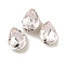 Glass Rhinestone Cabochons, Pointed Back & Back Plated, Faceted, Teardrop, Rosaline, 6x4x2.5mm