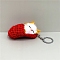 Cute Sleepy Cat Keychain, Slippers Cat Plush Bag Pendant Keychain, Red, 140mm