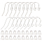 16Pcs 2 Styles 925 Sterling Silver Earring Hooks, with 925 Stamp and 20Pcs Plastic Ear Nuts, Silver, 20~21.5x11x1.5mm, 21 Gauge, Pin: 0.7mm