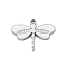 304 Stainless Steel Pendants, with Enamel, Dragonfly Charm, Stainless Steel Color, White, 11.5x16x1.7mm, Hole: 1.2mm