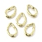Brass Irregularity Spring Gate Rings, Rack Plating, Lasting Plated, Cadmium Free & Lead Free, Real 18K Gold Plated, 21x14x3mm