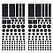 1 Sheet PET LED Covers Blackout Stickers and 1 Sheet LED Covers Semi Shading Blackout Stickers, Light Dimming LED Filters for Routers, Clocks and Electrical Appliances, Mixed Shapes, Black, 200x100x0.1mm, 1 sheet/style