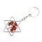Gemstone Keychains, with Metal Split Rings, Star, 10x5cm