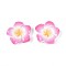 Plumeria Flower Opaque Resin Cabochons, Hot Pink, 20~21x20~21x4.5~5mm