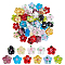 50Pcs 10 Colors Handmade Lampwork Beads Strands, Bumpy, Flower, Mixed Color, 13.5~14x14.5~14x7~8mm, Hole: 1.4mm, 5pcs/color