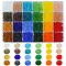 720Pcs 24 Colors Transparent Glass Beads Sets, Faceted, Frosted, Rondelle, Mixed Color, 8mm, Hole: 1mm, 30Pcs/color