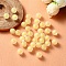 Transparent Acrylic Beads, Frosted, Bead in Bead, Round, Yellow, 8x7.5mm, Hole: 2mm, about 100pcs/bag