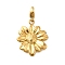 Sunflower 304 Stainless Steel Pendant Decorations, Ion Plating(IP), with Lobster Claw Clasp, Real 14K Gold Plated, 33mm