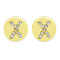 Brass Micro Pave Clear Cubic Zirconia Beads, Flat Round with Letter, Letter.X, 7.5x6.5mm, Hole: 3.5mm, 3pcs/bag