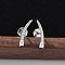 925 Sterling Silver Clear Cubic Zirconia Stud Earrings, Teardrop, Left and Right, Platinum, 13x3mm