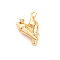 Brass Rhinestone Pendants, Pepper Charms, Real 18K Gold Plated, 15x11x6mm, Hole: 1.4mm