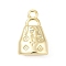 Brass Pendants, Cadmium Free & Nickel Free & Lead Free, Bag Charms, Real 18K Gold Plated, 12.5x8.5x6.5mm, Hole: 1.2mm