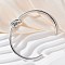 304 Stainless Steel Cuff Bangles for Women, Knot, Stainless Steel Color, 3/8 inch(1cm), Inner Diameter: 2-1/2x1-3/4 inch(6.2x4.6cm)